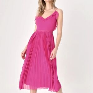 Elegant Pink Midi Dress